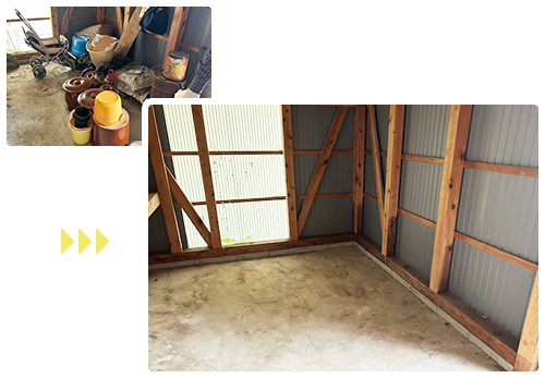 倉庫内の遺品整理